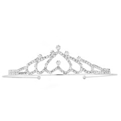 Crown Headband Hair Accessory Rhinestone Crystal, Silver Color