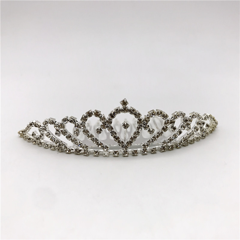 Tiara Crown Hair Accessories Silver Crystal for Girls