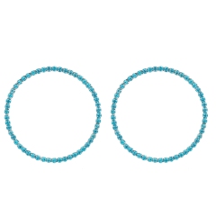 IR Aquamarine Crystal Rhinestone Hoop Earrings Wholesale
