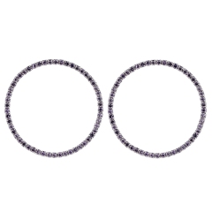 IR Tanzanite Crystal Rhinestone Hoop Earrings Wholesale