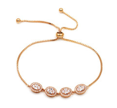 RG Teardrop Style Cubic Zirconia Slider Bracelet Wholesale