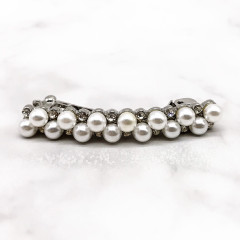 IR White Pearl Crystal Spring Clip Hair Accessories Wholesale