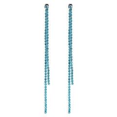 IR Aquamarine Crystal Rhinestone Long Earrings Jewelry Wholesale