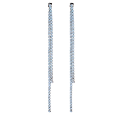 IR Blue Opal Crystal Rhinestone Long Earrings Jewelry Wholesale