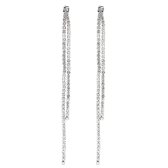 IR Crystal Rhinestone Double Layer Long Earrings Jewelry Wholesale