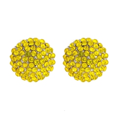 IR Citrine Crystal Rhinestone Ball Shape Studs Earrings Jewelry Wholesale