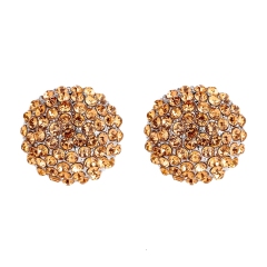 IR LT Peach Crystal Rhinestone Ball Shape Studs Earrings Jewelry Wholesale