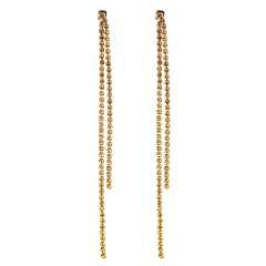 IR L.C.T Crystal Rhinestone Double Layer Long Earrings Jewelry Wholesale