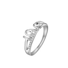 IR 2 Layer Heart Design Cubic Zirconia Engagement Ring Wholesale