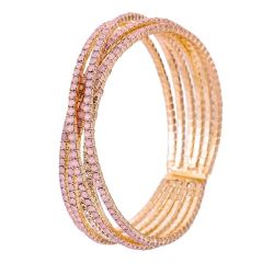RG 6 Row Pink Opal Crystal Rhinestone Cross Type Bracelet Bridesmaid Jewelry Wholesale-