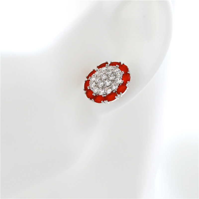 Stud Earrings Crystal Cubic Zirconia Flower Shape