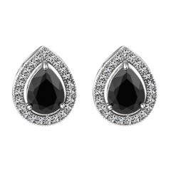 Drop Shape Black Diamond Cubic Zirconia Crystal Studs Earring Wholesale