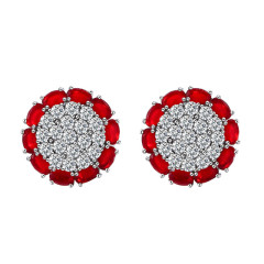 Stud Earrings Crystal Cubic Zirconia Flower Shape