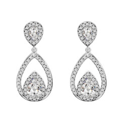Supper Shiny Cubic Zirconia Copper Crystal Drop Earring Wholesale