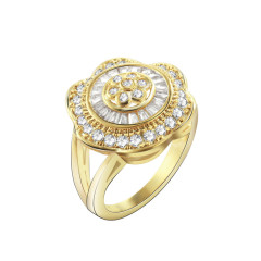 Engagement Ring Flower Design High Quality Cubic Zirconia