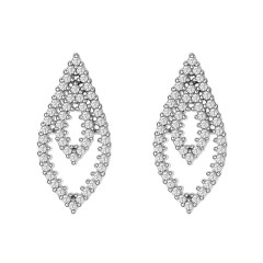 IR Eyes Shape Shiny Cubic Zirconia Copper Crystal Stud Earrings for Cheap Wholesale