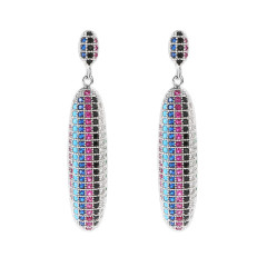 IR Colorful Shiny Cubic Zirconia Crystal Dangling Earrings for Cheap Wholesale