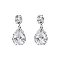 IR Teardrop Shiny Cubic Zirconia Crystal Short Dangling Earrings for Cheap Wholesale