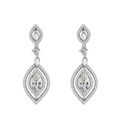 IR Horse Eyes Shape Shiny Cubic Zirconia Crystal Dangling Earrings for Cheap Wholesale