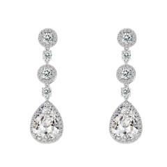 Cubic Zirconia Crystal Dangling Earrings Delicate Water Drop for Women