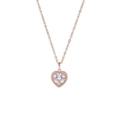Cubic Zirconia Necklace with Small Heart Pendant