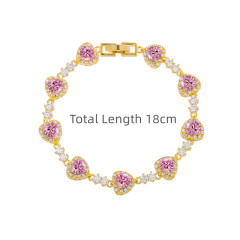 Heart Shape Cubic Zirconia Tennis Bracelet Rhinestone Wholesale