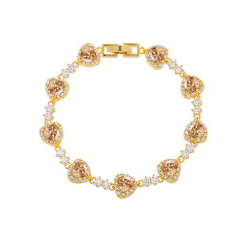 Heart Shape Cubic Zirconia Tennis Bracelet Rhinestone Wholesale