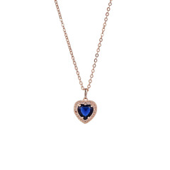 Cubic Zirconia Necklace with Small Heart Pendant