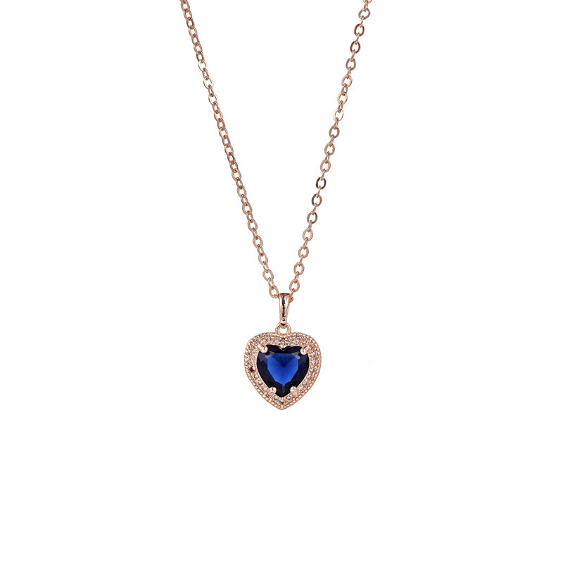 Cubic Zirconia Necklace with Small Heart Pendant