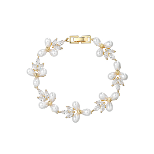 Pearl Clear Cubic Zirconia Tennis Bracelet Rhinestone Wholesale