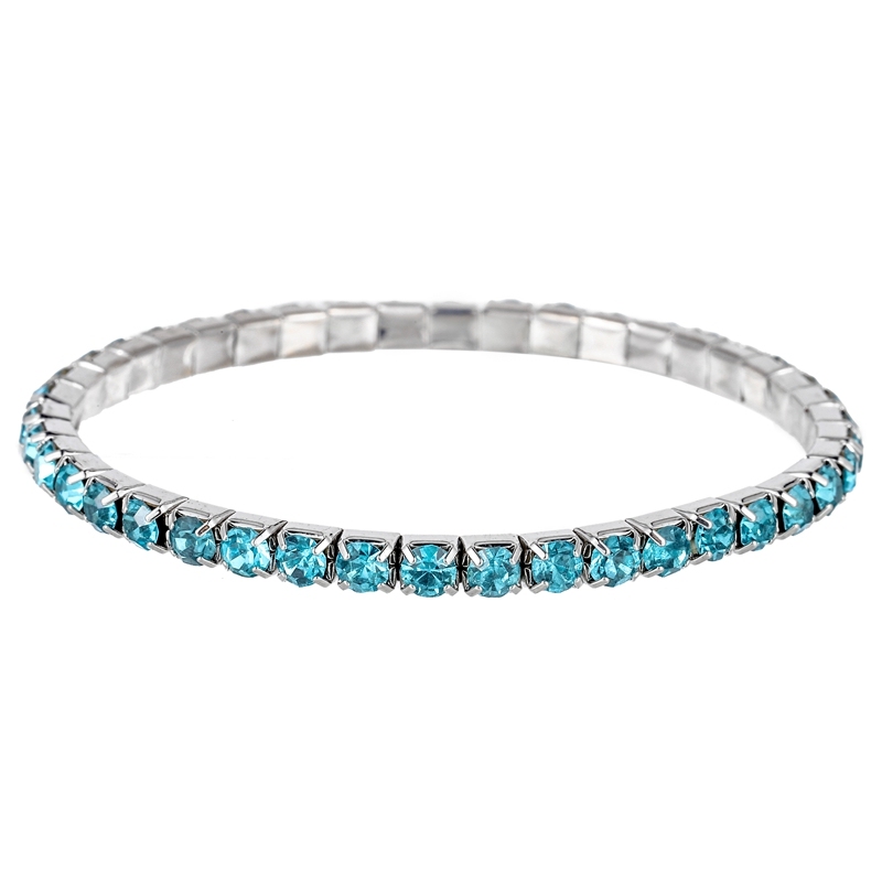 1 Row 3.5MM Crystal Opal Citrine rhinestone stretch bracelet wholesale