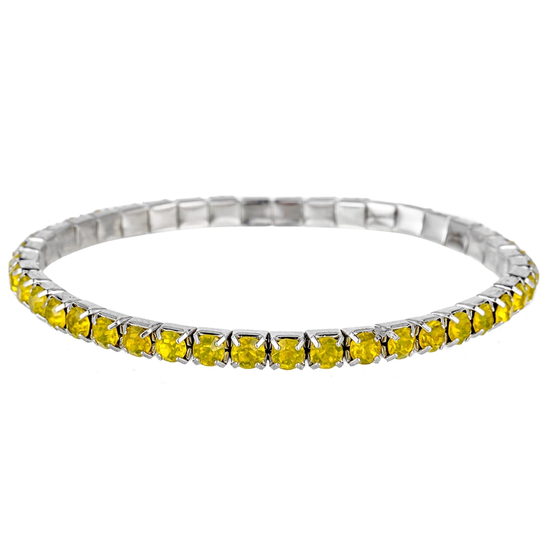 1 Row 3.5MM Crystal Opal Citrine rhinestone stretch bracelet wholesale