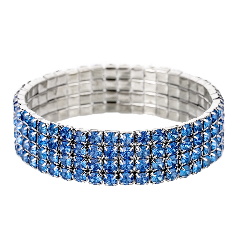 Bracelet Sterling Silver Crystal Rhinestone Tanzanite White Sapphire