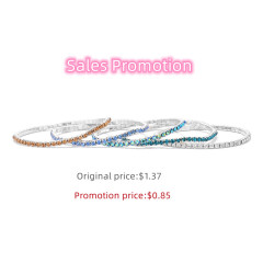 Silver Plated 3mm Color Mixed Rhinestone Stretch Bracelet 5pcs Set Wholesale