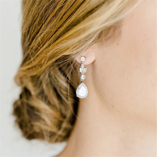Colored CZ Dangling Earrings for Women Custom Jewelry
