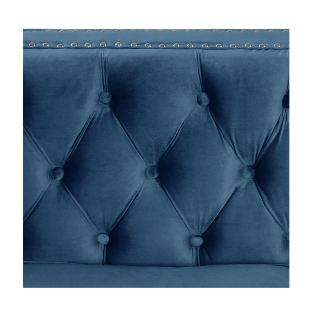Couches for Living Room 3 Pieces Velvet - Blue