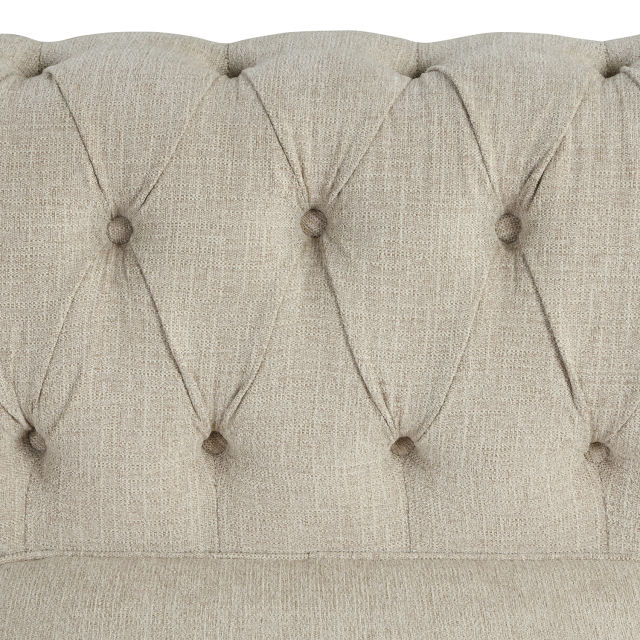 Chesterfield Chair for Living Room - Linen Beige