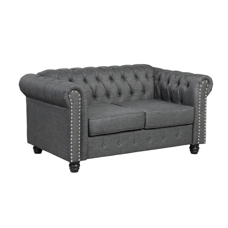 Chesterfield Furniture Sets Loveseat for Living Room - Grey
