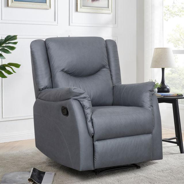 Recliner Chair Soft Suede Reclining Sofa - Grey