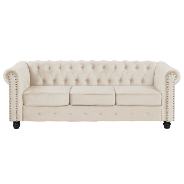 Chesterfield Furniture Sets 2 Pieces Velvet - Beige