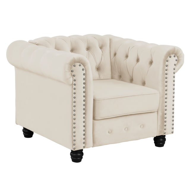 Chesterfield Furniture Sets 2 Pieces Velvet - Beige