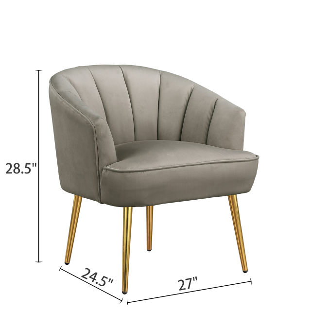 Accent Armchair Velvet Barrel Chair
