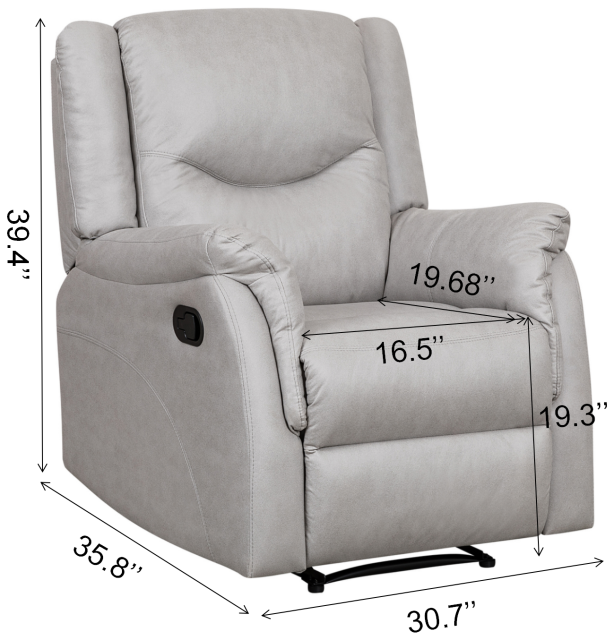 Recliner Chair Soft Suede Reclining Sofa - White