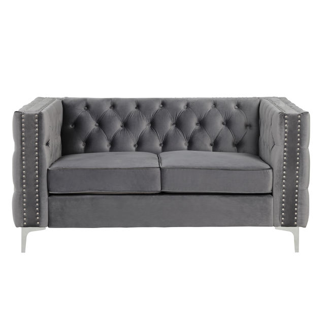 Couches for Living Room  2 Pieces Velvet  - Grey