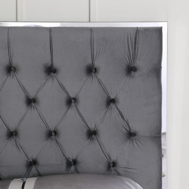 Upholstered Platform Bed No Box Spring Required - Grey