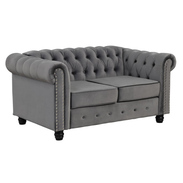 Chesterfield Furniture Sets 3 pieces - Velvet Grey