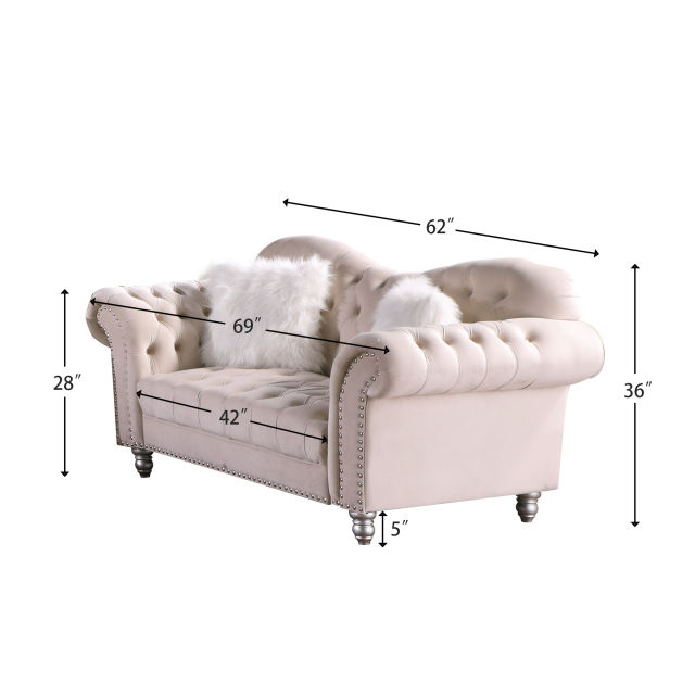 Luxury Classic America Chesterfield Tufted Camel Back - Beige