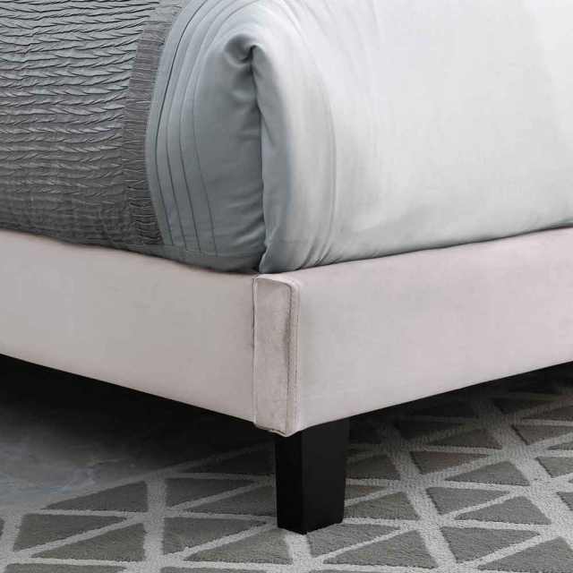 Bed Frame, Velvet Tufted Upholstered Modern Platform Bed with Headboard, Wooden Slats, No Box Spring Needed