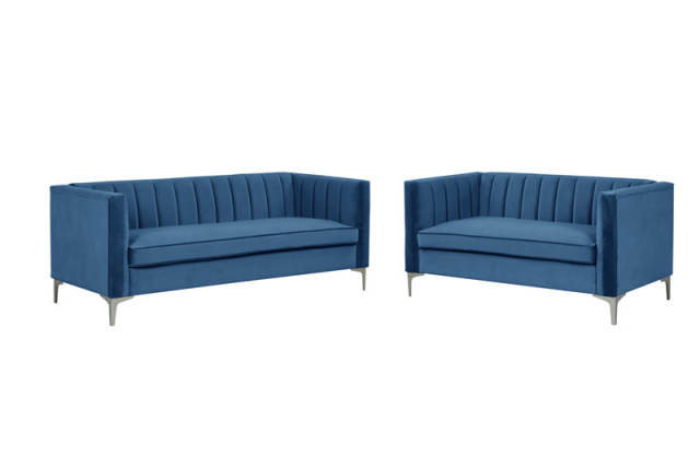 Morden Fort Velvet Accent Chair Loveseat Contemporary Sofa