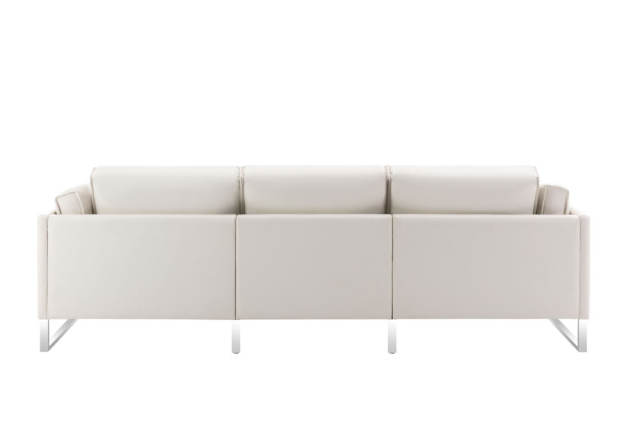 Leather Three Piece Sofa & Matching Footrest
